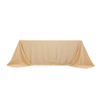 Lamour Satin 90"x132" Rectangle Tablecloth Beige - Soft & Silk - Like Seamless Table Cover - Bell Racket Store