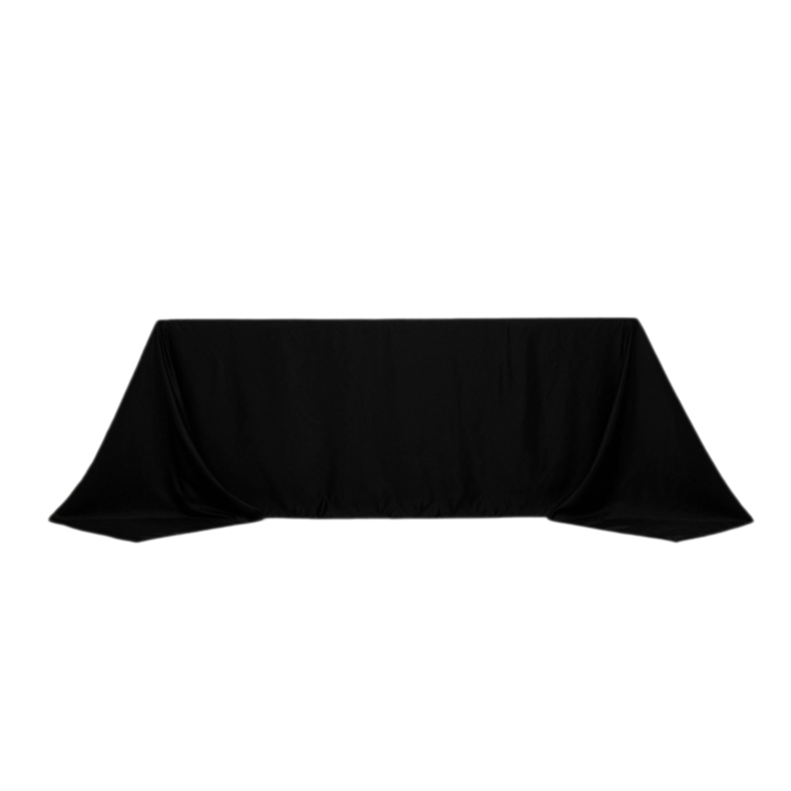 Lamour Satin 90"x132" Rectangle Tablecloth Black - Soft & Silk - Like Seamless Table Cover for Weddings & Parties - Bell Racket Store