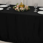 Lamour Satin 90"x132" Rectangle Tablecloth Black - Soft & Silk - Like Seamless Table Cover for Weddings & Parties - Bell Racket Store