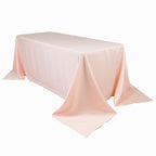 Lamour Satin 90"x132" Rectangle Tablecloth Blush - Soft & Silk - Like Seamless Table Cover - Bell Racket Store