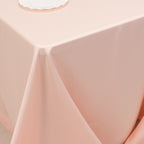 Lamour Satin 90"x132" Rectangle Tablecloth Blush - Soft & Silk - Like Seamless Table Cover - Bell Racket Store