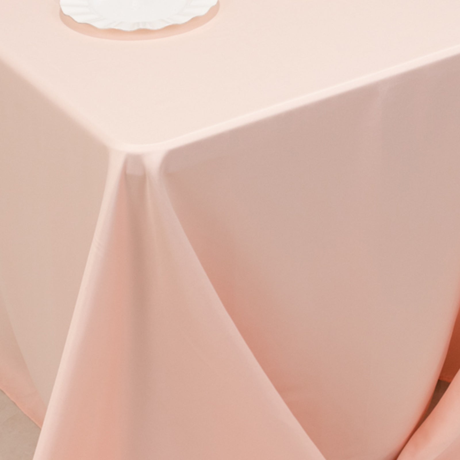 Lamour Satin 90"x132" Rectangle Tablecloth Blush - Soft & Silk - Like Seamless Table Cover - Bell Racket Store
