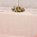 Lamour Satin 90"x132" Rectangle Tablecloth Blush - Soft & Silk - Like Seamless Table Cover - Bell Racket Store