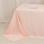 Lamour Satin 90"x132" Rectangle Tablecloth Blush - Soft & Silk - Like Seamless Table Cover - Bell Racket Store