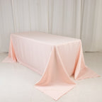 Lamour Satin 90"x132" Rectangle Tablecloth Blush - Soft & Silk - Like Seamless Table Cover - Bell Racket Store