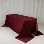 Lamour Satin 90"x132" Rectangle Tablecloth Burgundy - Soft & Silk - Like Seamless Table Cover - Bell Racket Store