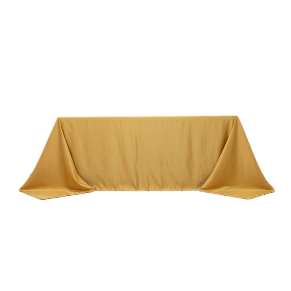 Lamour Satin 90"x132" Rectangle Tablecloth Champagne - Soft & Silk - Like Seamless Table Cover - Bell Racket Store