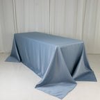 Lamour Satin 90"x132" Rectangle Tablecloth Dusty Blue - Soft & Silk - Like Seamless Table Cover - Bell Racket Store