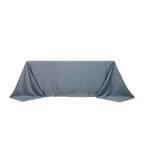 Lamour Satin 90"x132" Rectangle Tablecloth Dusty Blue - Soft & Silk - Like Seamless Table Cover - Bell Racket Store
