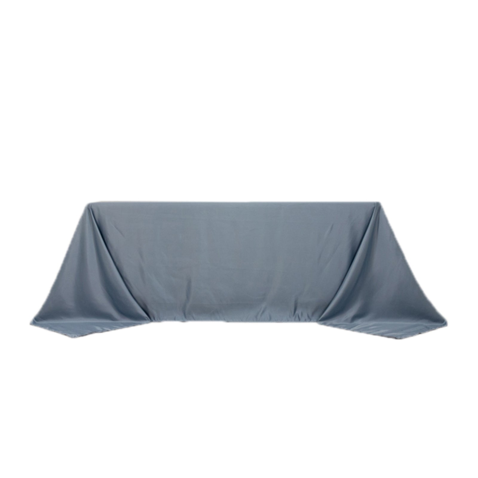 Lamour Satin 90"x132" Rectangle Tablecloth Dusty Blue - Soft & Silk - Like Seamless Table Cover - Bell Racket Store
