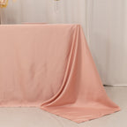 Lamour Satin 90"x132" Rectangle Tablecloth Dusty Rose - Soft & Silk - Like Seamless Table Cover - Bell Racket Store