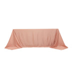 Lamour Satin 90"x132" Rectangle Tablecloth Dusty Rose - Soft & Silk - Like Seamless Table Cover - Bell Racket Store