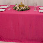 Lamour Satin 90"x132" Rectangle Tablecloth Fuchsia - Soft & Silk - Like Seamless Table Cover - Bell Racket Store