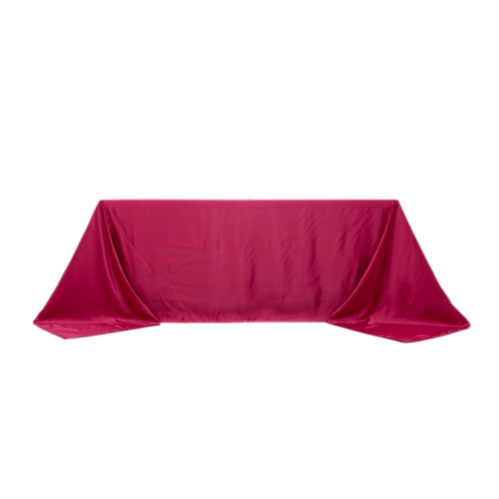 Lamour Satin 90"x132" Rectangle Tablecloth Fuchsia - Soft & Silk - Like Seamless Table Cover - Bell Racket Store