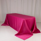Lamour Satin 90"x132" Rectangle Tablecloth Fuchsia - Soft & Silk - Like Seamless Table Cover - Bell Racket Store