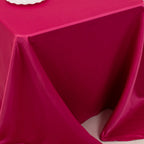 Lamour Satin 90"x132" Rectangle Tablecloth Fuchsia - Soft & Silk - Like Seamless Table Cover - Bell Racket Store