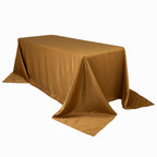 Lamour Satin 90"x132" Rectangle Tablecloth Gold - Soft & Silk - Like Seamless Table Cover for Weddings & Parties - Bell Racket Store