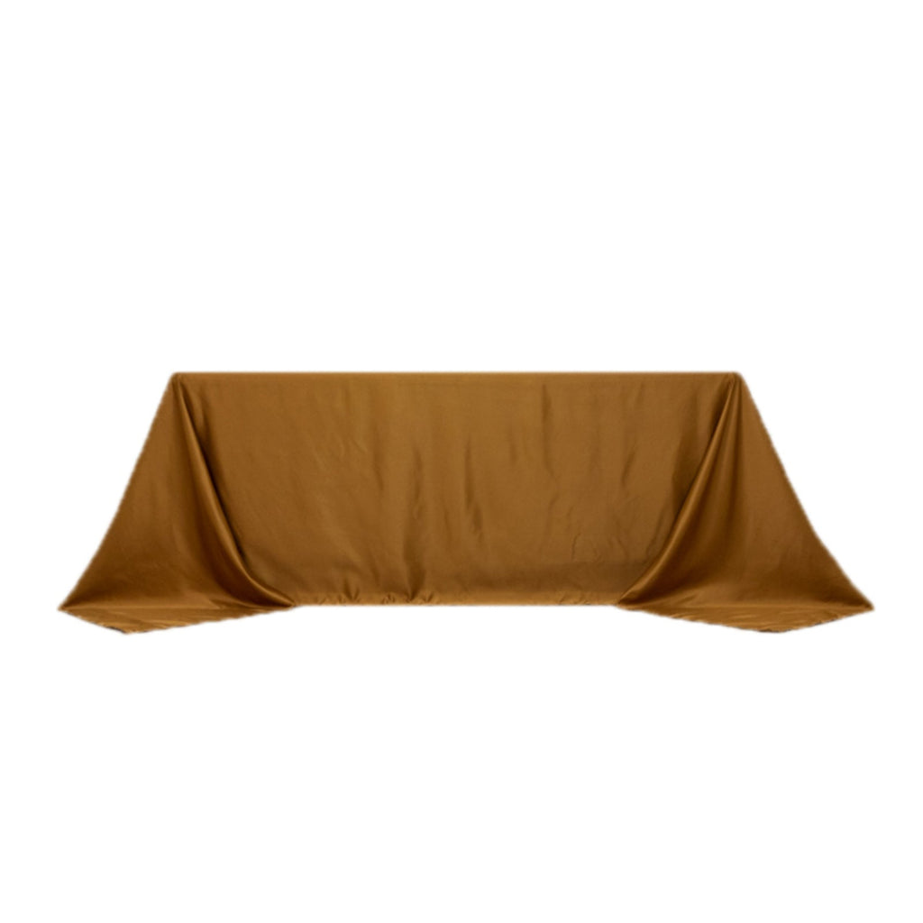 Lamour Satin 90"x132" Rectangle Tablecloth Gold - Soft & Silk - Like Seamless Table Cover for Weddings & Parties - Bell Racket Store