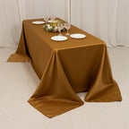 Lamour Satin 90"x132" Rectangle Tablecloth Gold - Soft & Silk - Like Seamless Table Cover for Weddings & Parties - Bell Racket Store