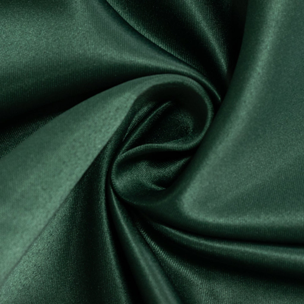 Lamour Satin 90"x132" Rectangle Tablecloth Hunter Emerald Green - Soft & Silk - Like Seamless Table Cover - Bell Racket Store
