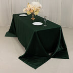Lamour Satin 90"x132" Rectangle Tablecloth Hunter Emerald Green - Soft & Silk - Like Seamless Table Cover - Bell Racket Store