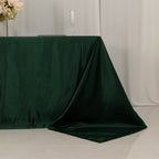 Lamour Satin 90"x132" Rectangle Tablecloth Hunter Emerald Green - Soft & Silk - Like Seamless Table Cover - Bell Racket Store