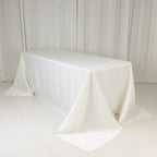 Lamour Satin 90"x132" Rectangle Tablecloth Ivory - Soft & Silk - Like Seamless Table Cover - Bell Racket Store