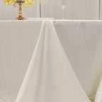 Lamour Satin 90"x132" Rectangle Tablecloth Ivory - Soft & Silk - Like Seamless Table Cover - Bell Racket Store