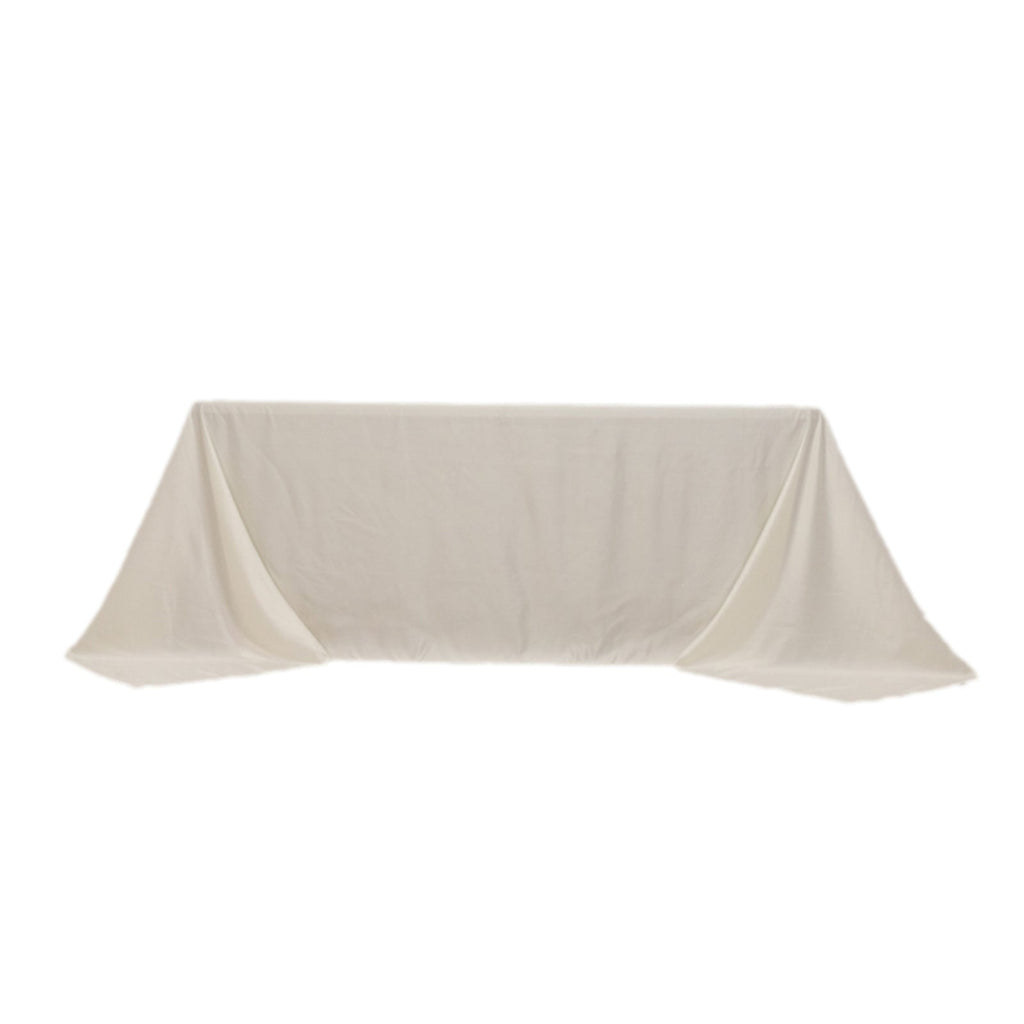 Lamour Satin 90"x132" Rectangle Tablecloth Ivory - Soft & Silk - Like Seamless Table Cover - Bell Racket Store