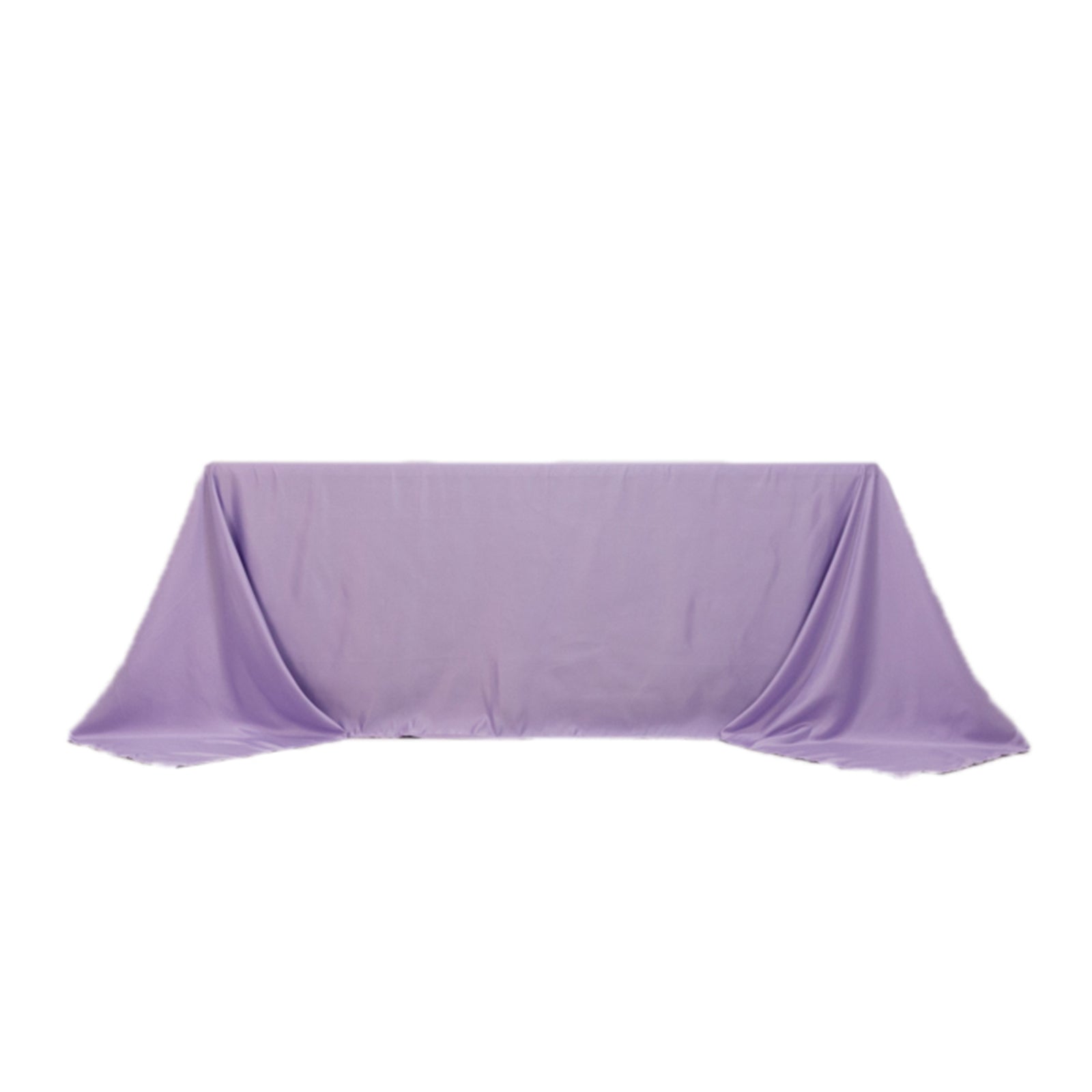Lamour Satin 90"x132" Rectangle Tablecloth Lavender Lilac - Soft & Silk - Like Seamless Table Cover - Bell Racket Store