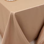 Lamour Satin 90"x132" Rectangle Tablecloth Nude - Soft & Silk - Like Seamless Table Cover - Bell Racket Store