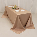 Lamour Satin 90"x132" Rectangle Tablecloth Nude - Soft & Silk - Like Seamless Table Cover - Bell Racket Store
