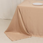 Lamour Satin 90"x132" Rectangle Tablecloth Nude - Soft & Silk - Like Seamless Table Cover - Bell Racket Store
