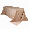 Lamour Satin 90"x132" Rectangle Tablecloth Nude - Soft & Silk - Like Seamless Table Cover - Bell Racket Store