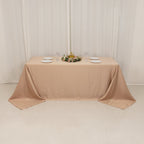 Lamour Satin 90"x132" Rectangle Tablecloth Nude - Soft & Silk - Like Seamless Table Cover - Bell Racket Store