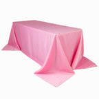 Lamour Satin 90"x132" Rectangle Tablecloth Pink - Soft & Silk - Like Seamless Table Cover - Bell Racket Store