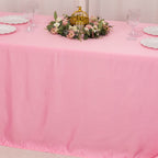 Lamour Satin 90"x132" Rectangle Tablecloth Pink - Soft & Silk - Like Seamless Table Cover - Bell Racket Store