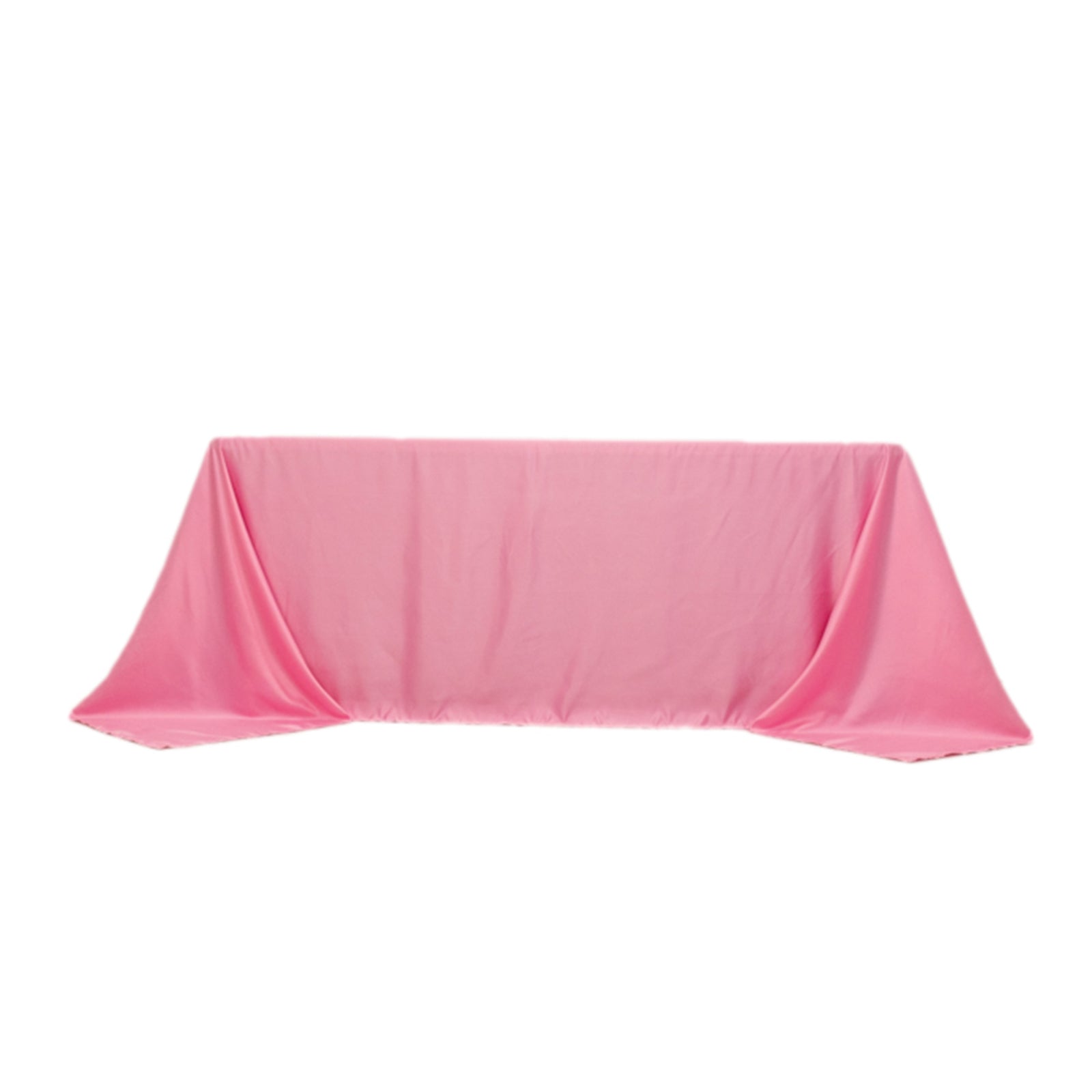 Lamour Satin 90"x132" Rectangle Tablecloth Pink - Soft & Silk - Like Seamless Table Cover - Bell Racket Store