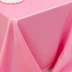Lamour Satin 90"x132" Rectangle Tablecloth Pink - Soft & Silk - Like Seamless Table Cover - Bell Racket Store