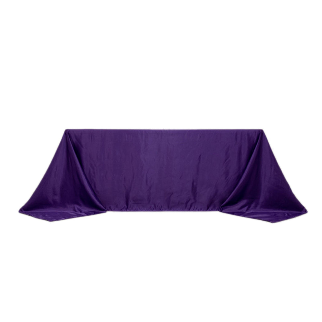 Lamour Satin 90"x132" Rectangle Tablecloth Purple - Soft & Silk - Like Seamless Table Cover - Bell Racket Store