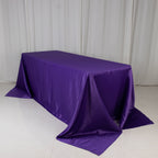 Lamour Satin 90"x132" Rectangle Tablecloth Purple - Soft & Silk - Like Seamless Table Cover - Bell Racket Store