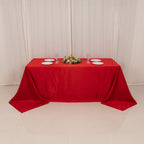 Lamour Satin 90"x132" Rectangle Tablecloth Red - Soft & Silk - Like Seamless Table Cover - Bell Racket Store