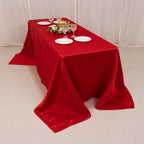 Lamour Satin 90"x132" Rectangle Tablecloth Red - Soft & Silk - Like Seamless Table Cover - Bell Racket Store