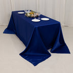 Lamour Satin 90"x132" Rectangle Tablecloth Royal Blue - Soft & Silk - Like Seamless Table Cover - Bell Racket Store