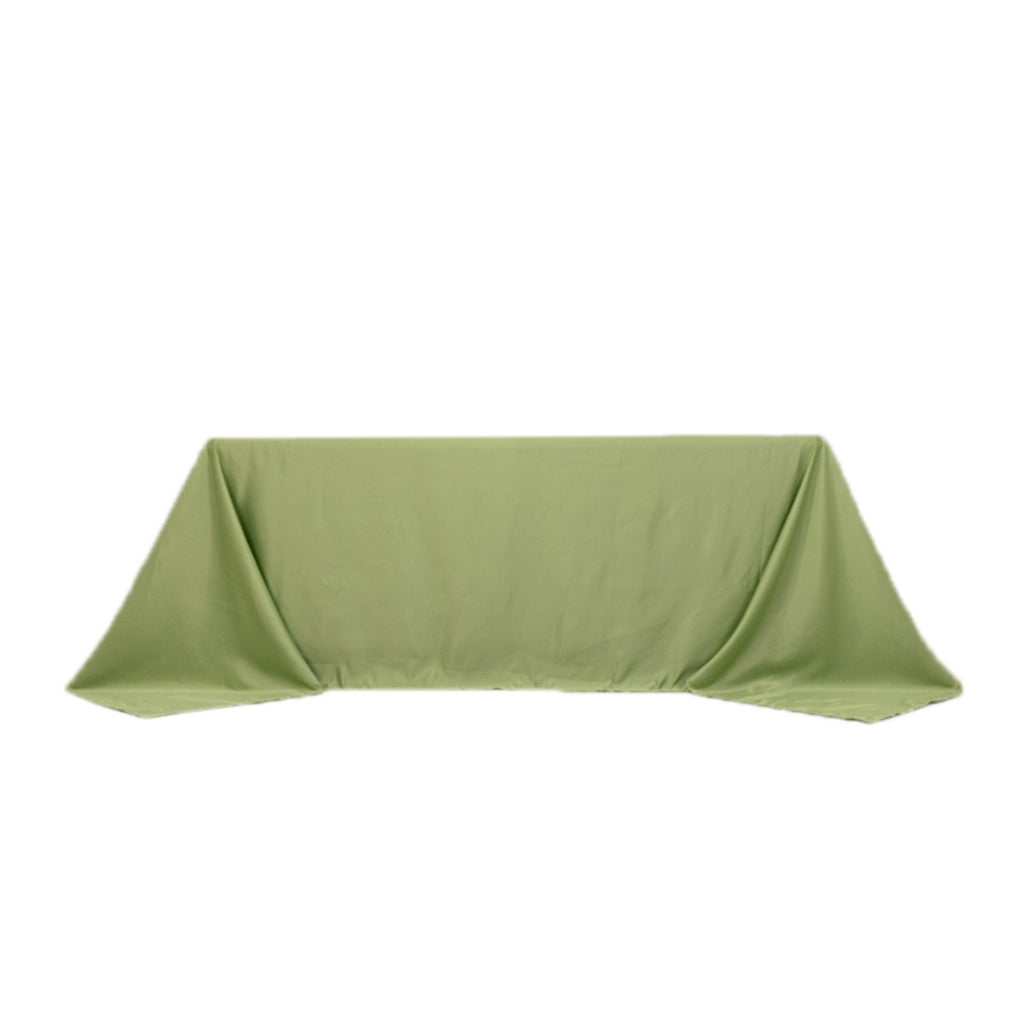Lamour Satin 90"x132" Rectangle Tablecloth Sage Green - Soft & Silk - Like Seamless Table Cover - Bell Racket Store