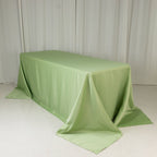 Lamour Satin 90"x132" Rectangle Tablecloth Sage Green - Soft & Silk - Like Seamless Table Cover - Bell Racket Store