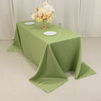 Lamour Satin 90"x132" Rectangle Tablecloth Sage Green - Soft & Silk - Like Seamless Table Cover - Bell Racket Store