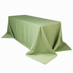 Lamour Satin 90"x132" Rectangle Tablecloth Sage Green - Soft & Silk - Like Seamless Table Cover - Bell Racket Store