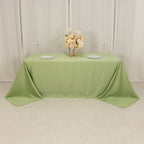 Lamour Satin 90"x132" Rectangle Tablecloth Sage Green - Soft & Silk - Like Seamless Table Cover - Bell Racket Store