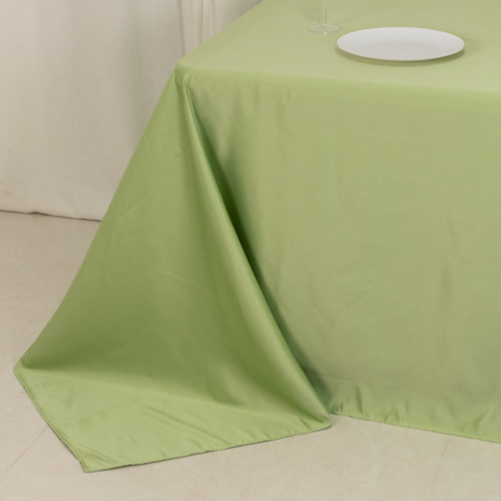 Lamour Satin 90"x132" Rectangle Tablecloth Sage Green - Soft & Silk - Like Seamless Table Cover - Bell Racket Store